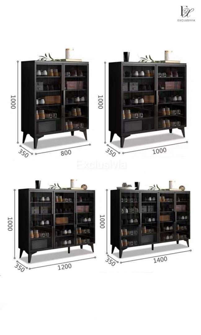 JUPITER Modern Glass Shoe Cabinet - Exclusivia