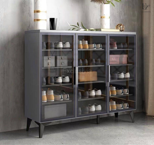 JUPITER Modern Glass Shoe Cabinet - Exclusivia