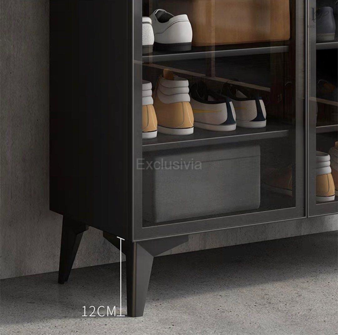 JUPITER Modern Glass Shoe Cabinet - Exclusivia