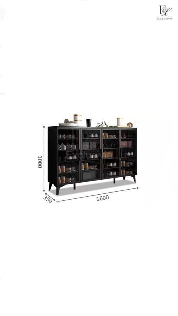 JUPITER Modern Glass Shoe Cabinet - Exclusivia