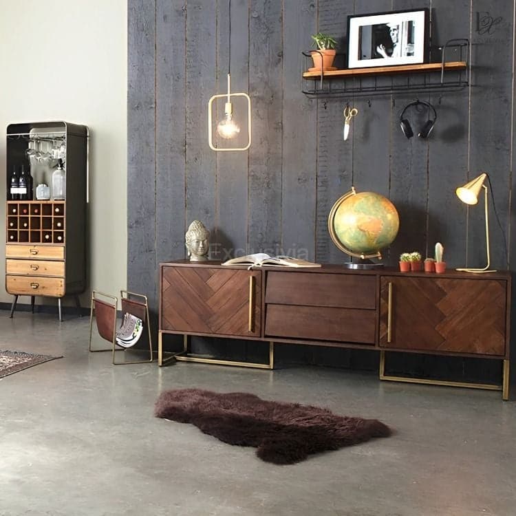 JYNX Pine Wood TV Console Cabinet - Exclusivia