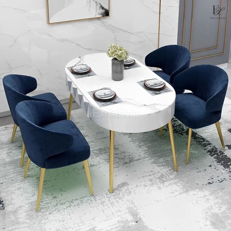 KAJA Marble Dining Table & Chairs - Exclusivia