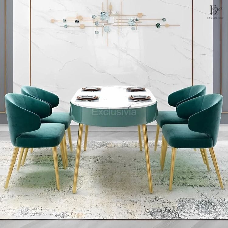 KAJA Marble Dining Table & Chairs - Exclusivia