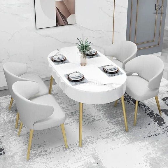 KAJA Marble Dining Table & Chairs - Exclusivia