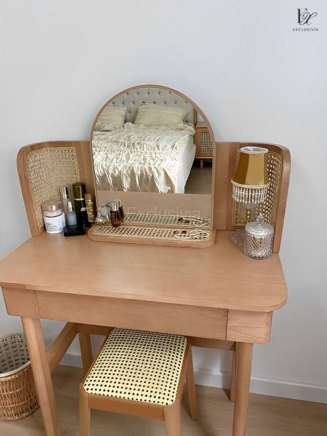 LOXY Rattan Vanity Table Dresser - Exclusivia