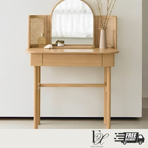 LOXY Rattan Vanity Table Dresser - Exclusivia