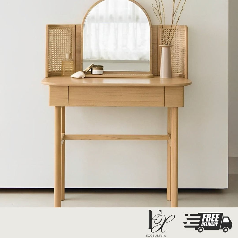 LOXY Rattan Vanity Table Dresser - Exclusivia