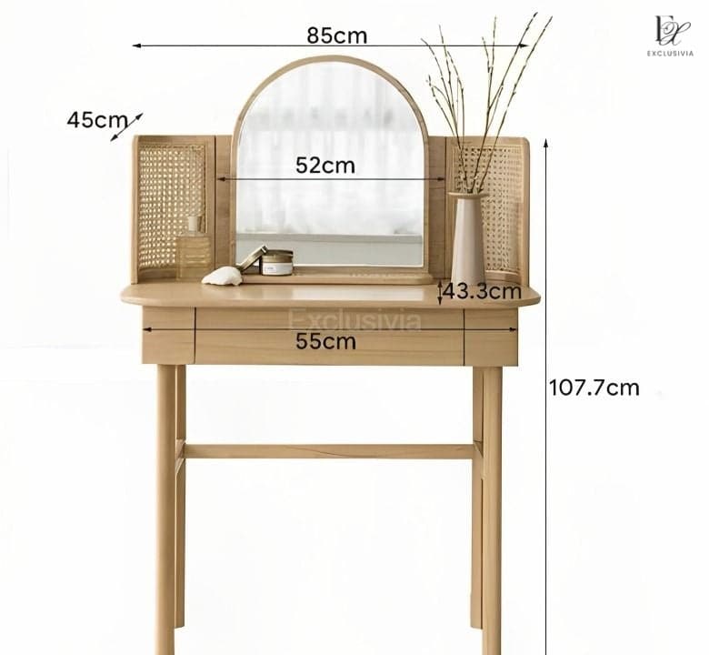 LOXY Rattan Vanity Table Dresser - Exclusivia