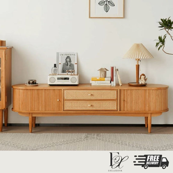 LYNX Rattan TV Console Cabinet - Exclusivia