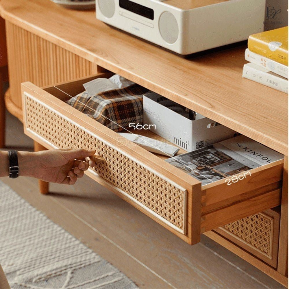 LYNX Rattan TV Console Cabinet - Exclusivia