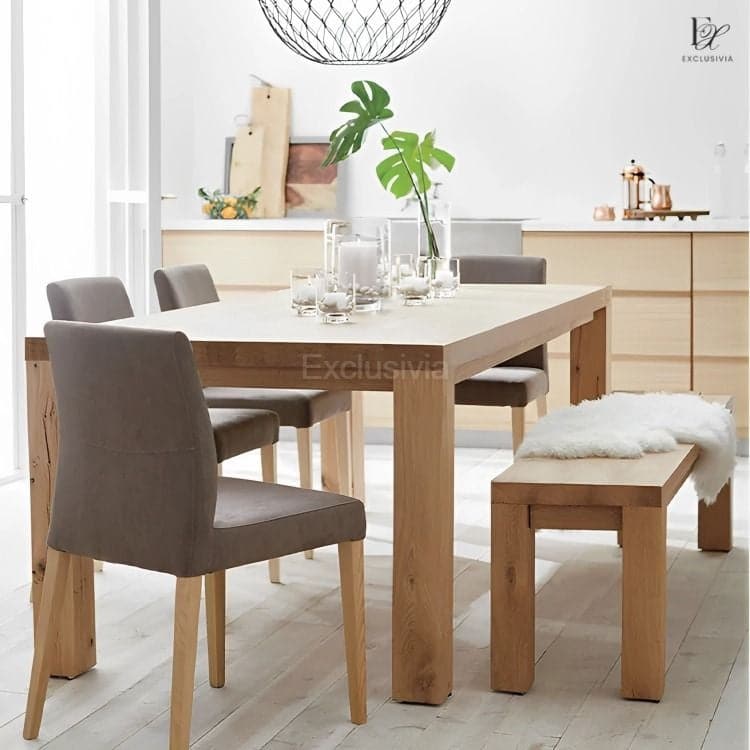 MAEVE Scandinavian Solid Wood Dining Table - Exclusivia