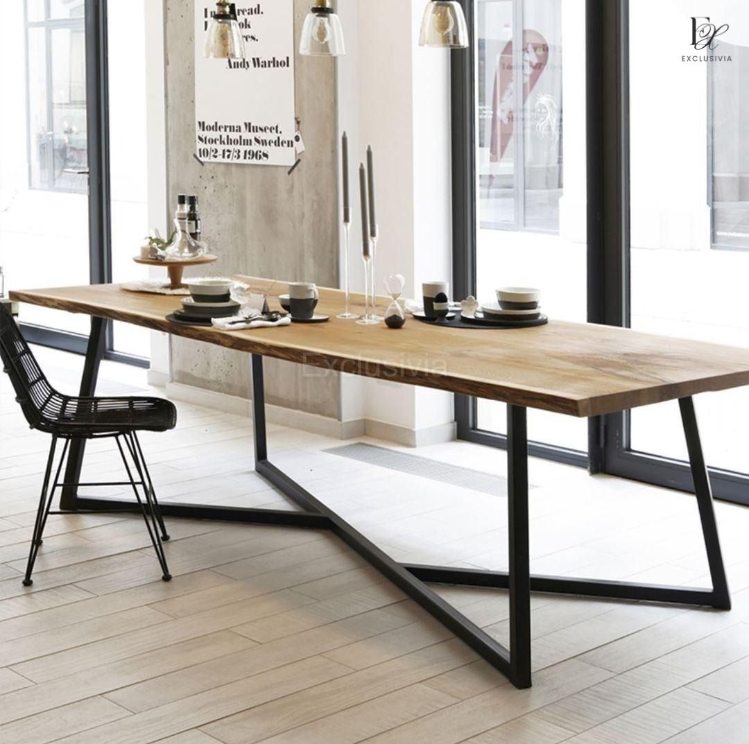 MARINI Contemporary Pine Wood Conference Dining Table - Exclusivia