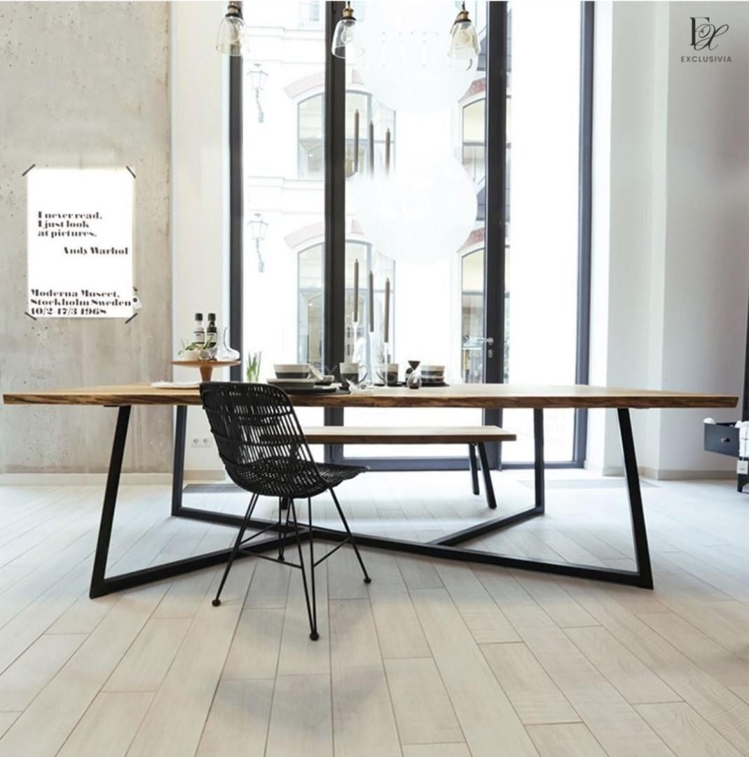 MARINI Contemporary Pine Wood Conference Dining Table - Exclusivia