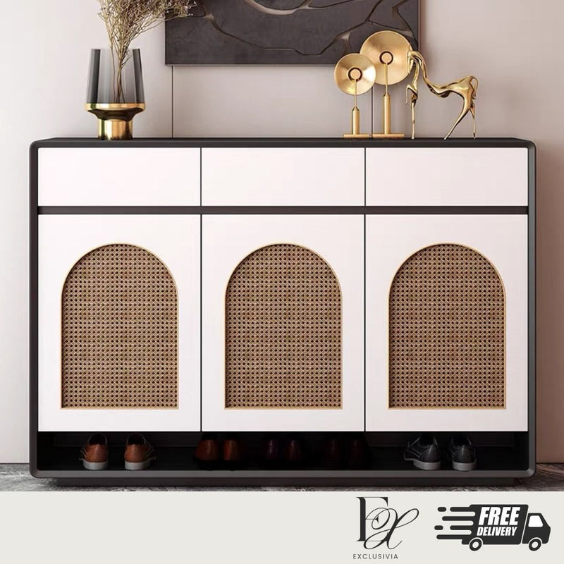 MARK Rattan Shoe Cabinet Rack - Exclusivia