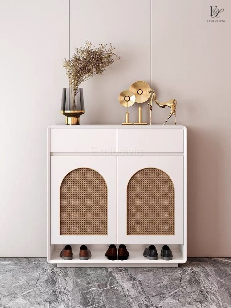 MARK Rattan Shoe Cabinet Rack - Exclusivia