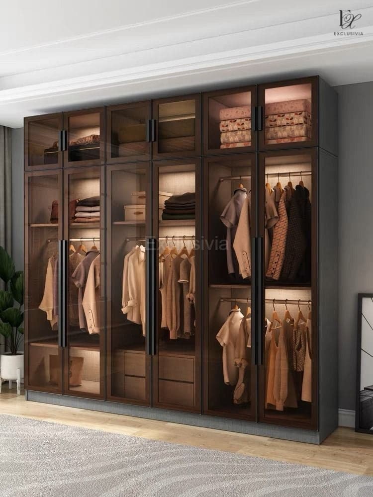 MIYA Glass Wardrobe Cabinet Modern - Exclusivia