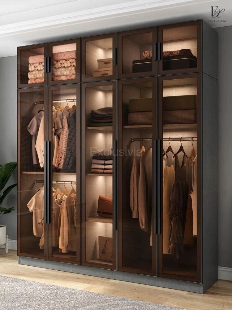 MIYA Glass Wardrobe Cabinet Modern - Exclusivia