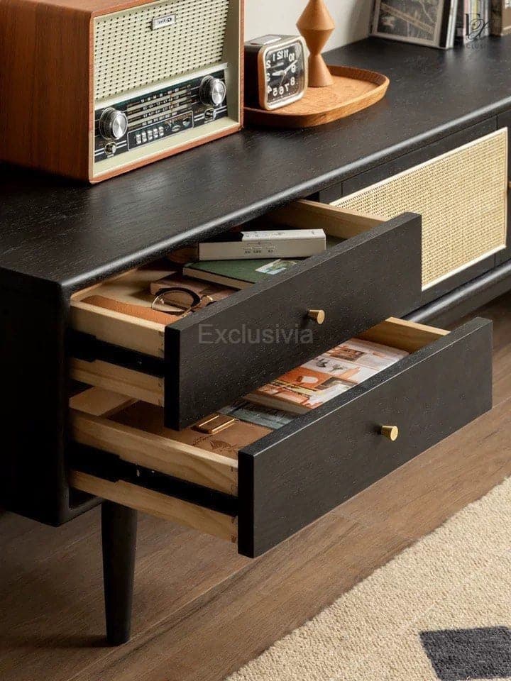 MONK Rattan TV Console TV Cabinet - Exclusivia