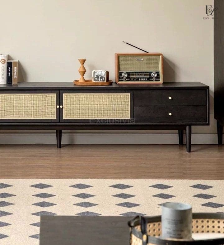 MONK Rattan TV Console TV Cabinet - Exclusivia