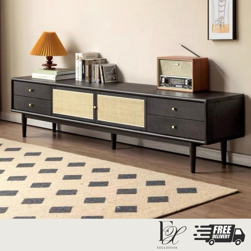 MONK Rattan TV Console TV Cabinet - Exclusivia