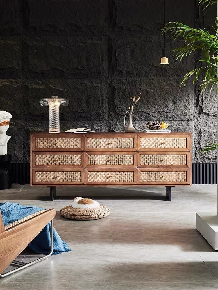 MONX Rattan Drawers Cabinet Sideboard - Exclusivia