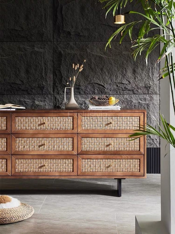 MONX Rattan Drawers Cabinet Sideboard - Exclusivia