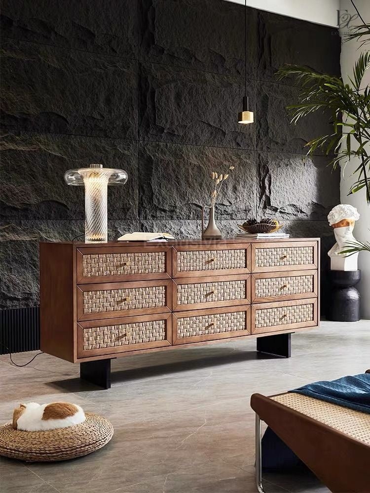 MONX Rattan Drawers Cabinet Sideboard - Exclusivia