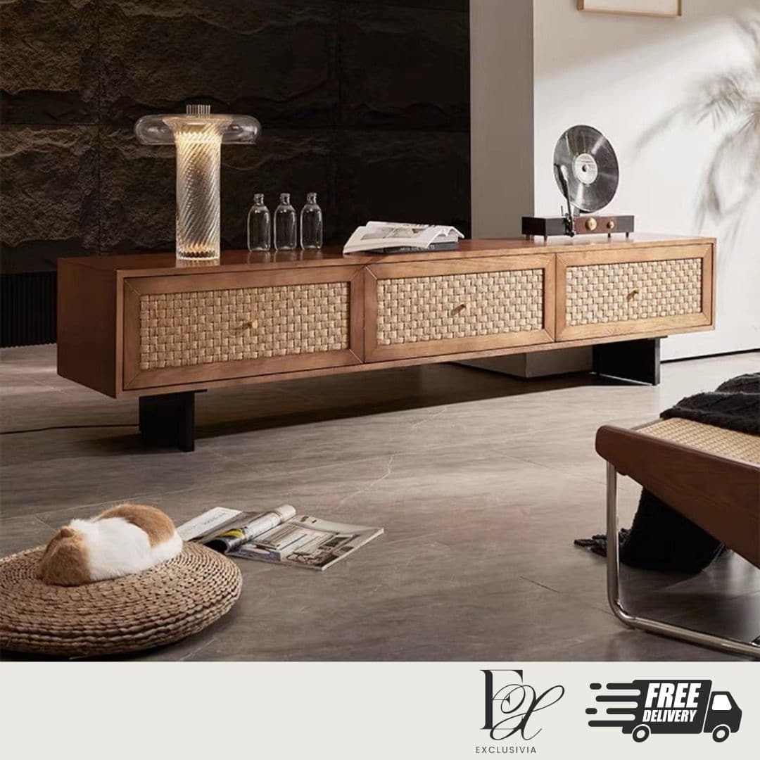 MONX Rattan TV Console TV Cabinet - Exclusivia