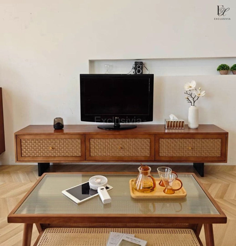 MONX Rattan TV Console TV Cabinet - Exclusivia