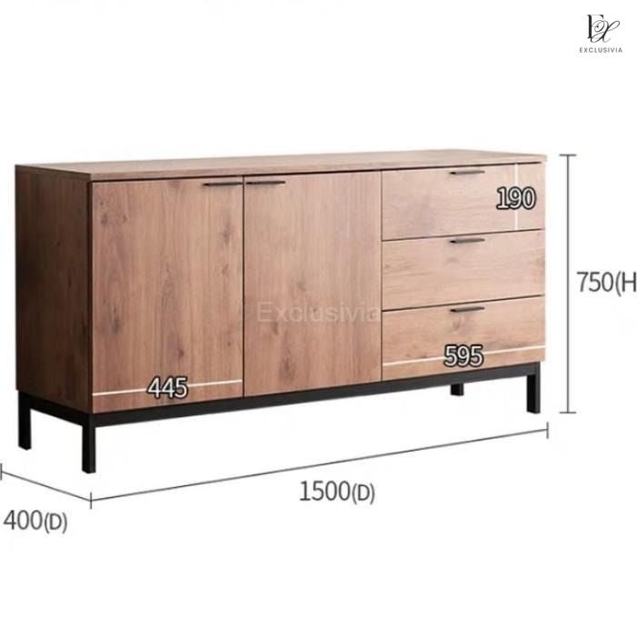 MYSTIQUE Industrial Wooden Sideboard - Exclusivia