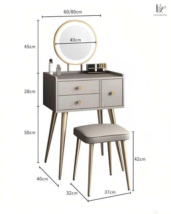 NAP Dressing Table LED Mirror Vanity - Exclusivia