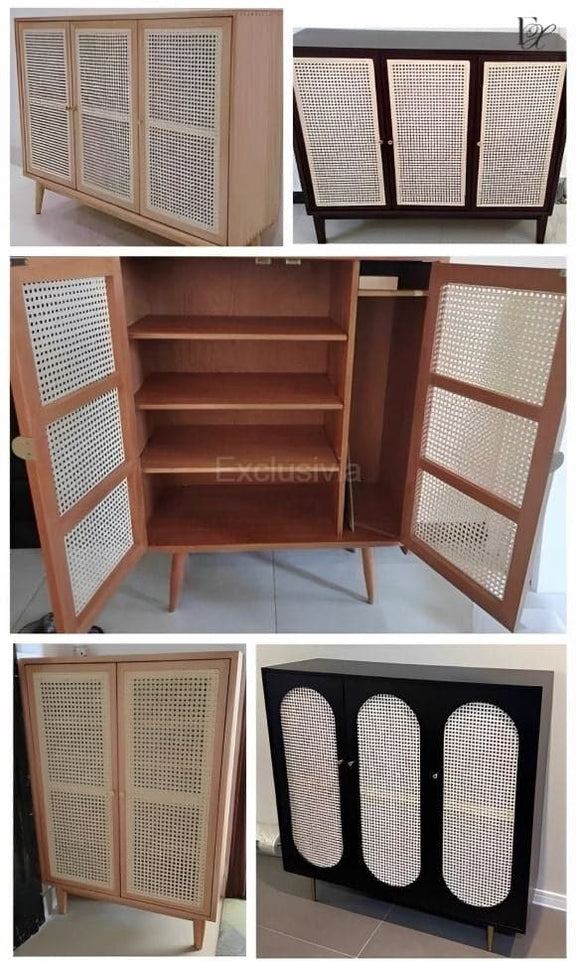 NATHAN Rattan Shoe Cabinet Rack - Exclusivia