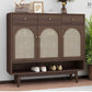 NATHAN Rattan Shoe Cabinet Rack - Exclusivia