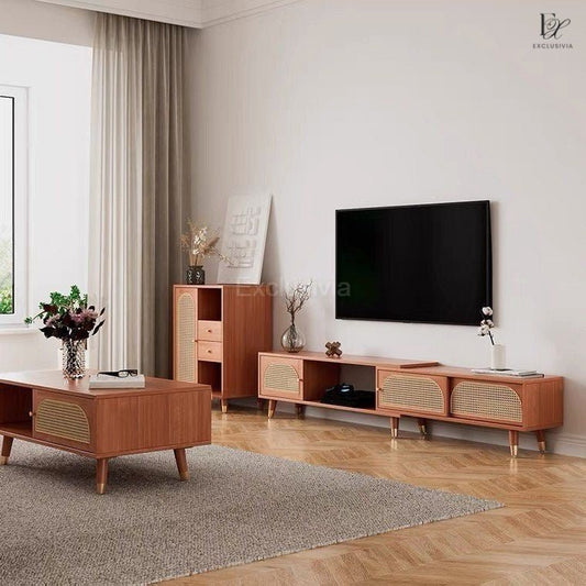 NICHE Extendable rattan tv console - Exclusivia