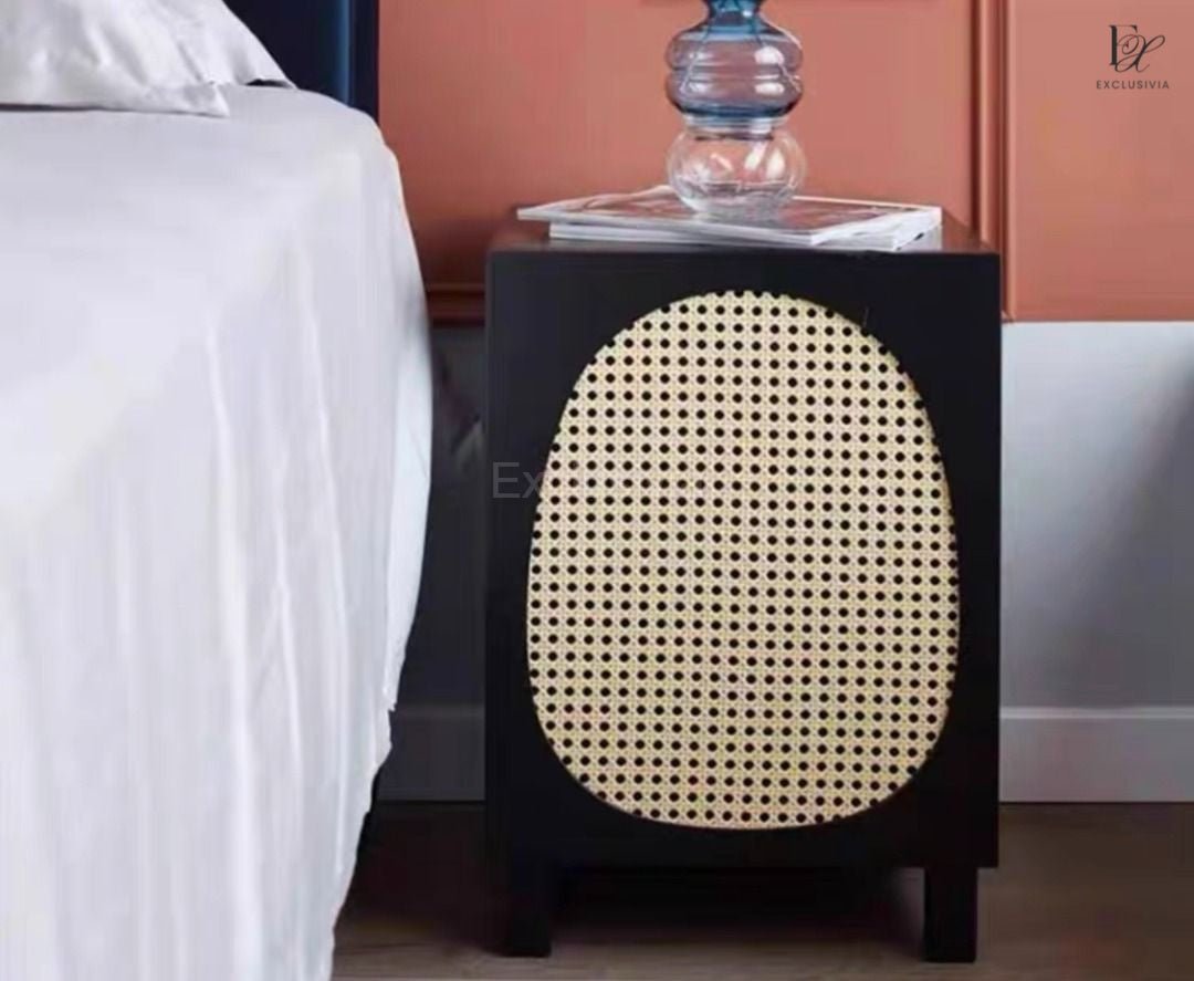 NIMBUS Rattan Bedside Table Cabinet - Exclusivia