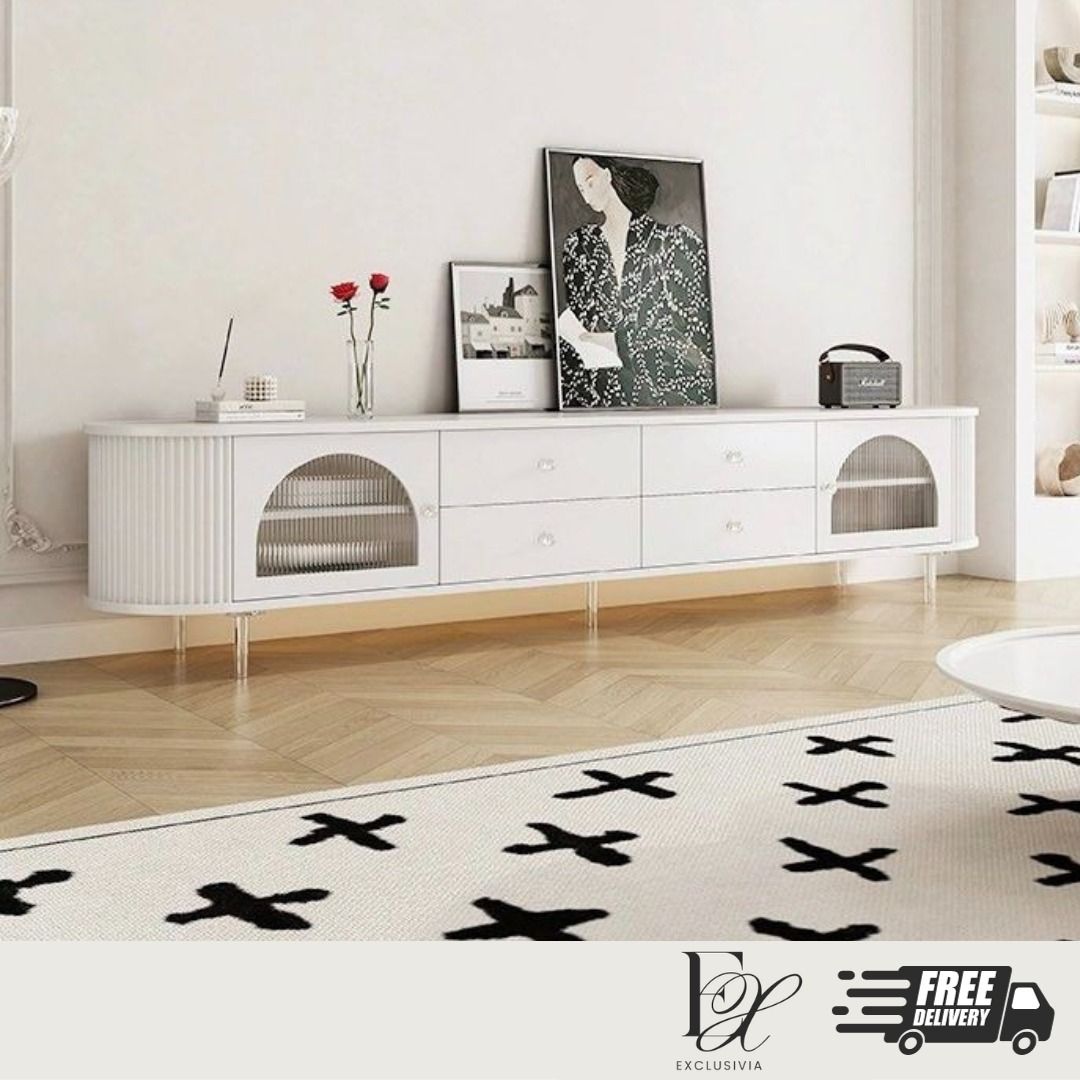 NOVUM Black/white TV console, arch design - Exclusivia