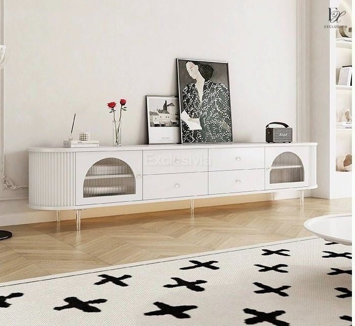 NOVUM Black/white TV console, arch design - Exclusivia