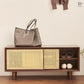 OAKTI Shoe Cabinet Rattan Wooden - Exclusivia