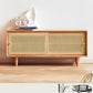 OAKTI Shoe Cabinet Rattan Wooden - Exclusivia