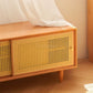 OAKTI Shoe Cabinet Rattan Wooden - Exclusivia