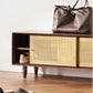 OAKTI Shoe Cabinet Rattan Wooden - Exclusivia