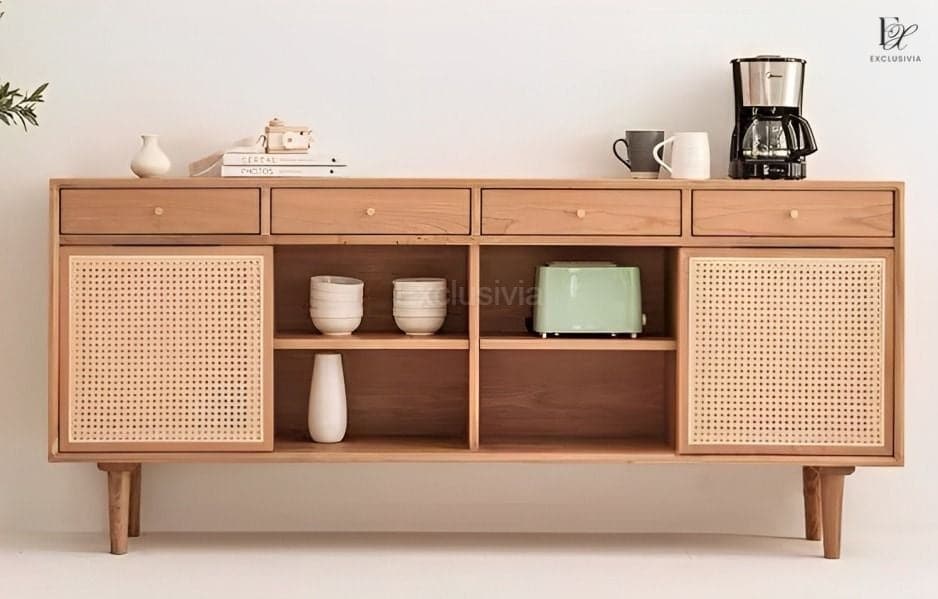 OLIVER Rattan Shoe Cabinet Sideboard Drawer - Exclusivia