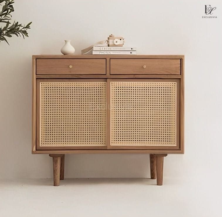 OLIVER Rattan Shoe Cabinet Sideboard Drawer - Exclusivia