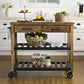 ORACLE Pine Kitchen Island Trolley - Exclusivia