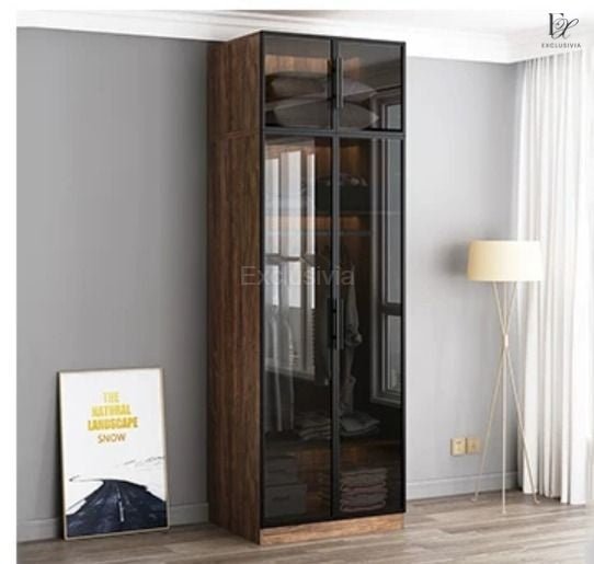 PRINCE Modern Industrial Glass Wardrobe - Exclusivia