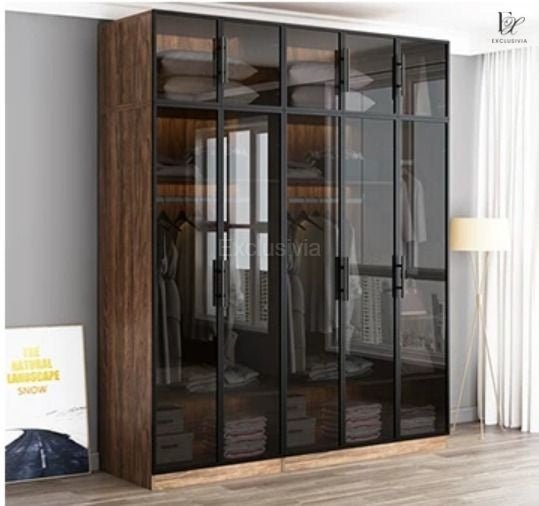 PRINCE Modern Industrial Glass Wardrobe - Exclusivia