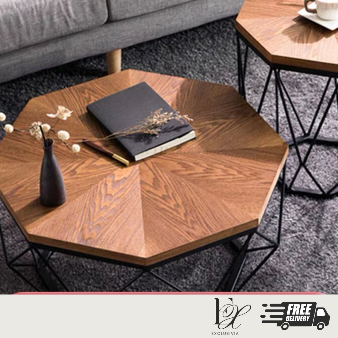 PRISM Rustic Solid Wood Coffee Table - Exclusivia