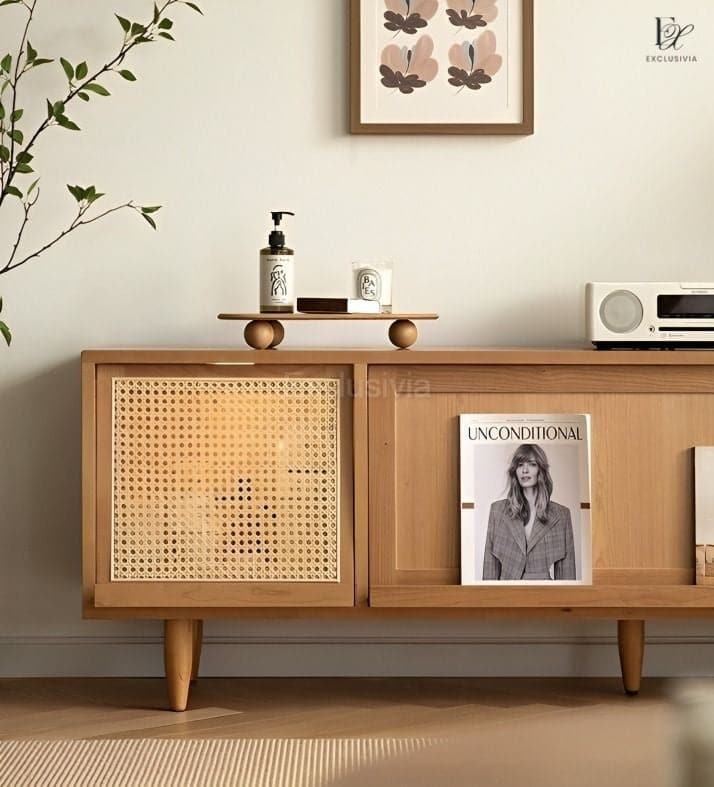 RANDY TV Console Sideboard Rattan - Exclusivia