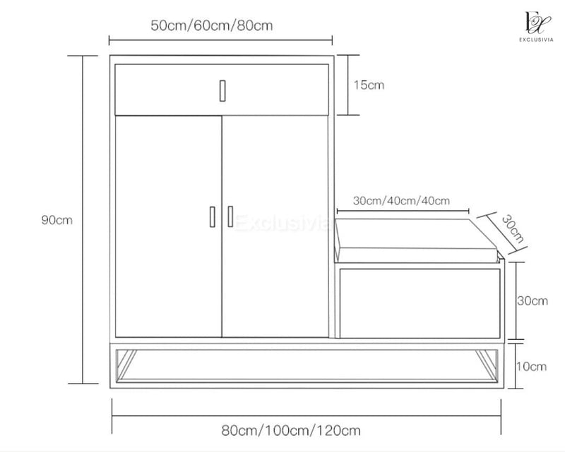 RANI Shoe Cabinet Stool Bench - Exclusivia