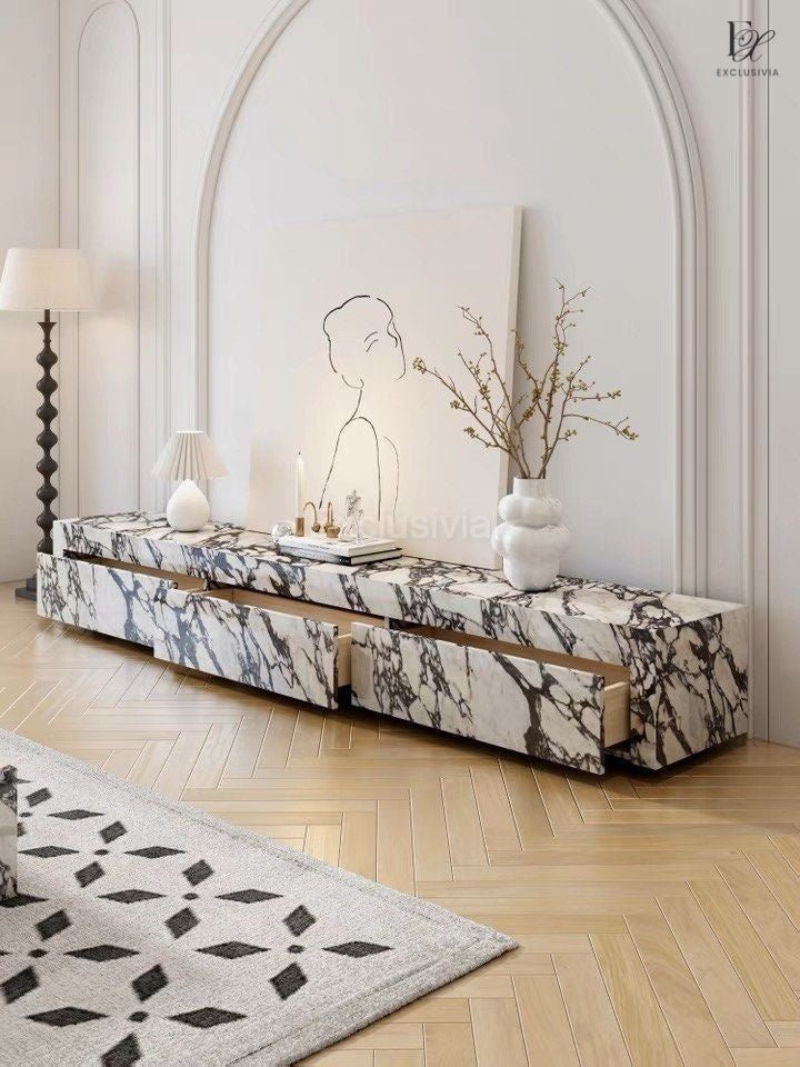 RAVEL Contemporary marble TV console - Exclusivia